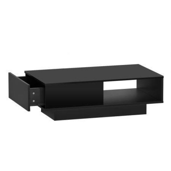 Artiss Coffee Table Led Lights Black