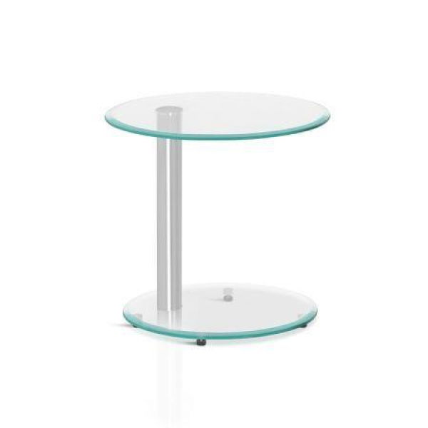 Artiss Coffee Table Oval Tempered Glass Side End Beside Tables Cafe 45cm