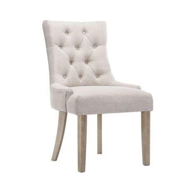 Artiss Dining Chairs Set of 2 Linen French Provincial Beige