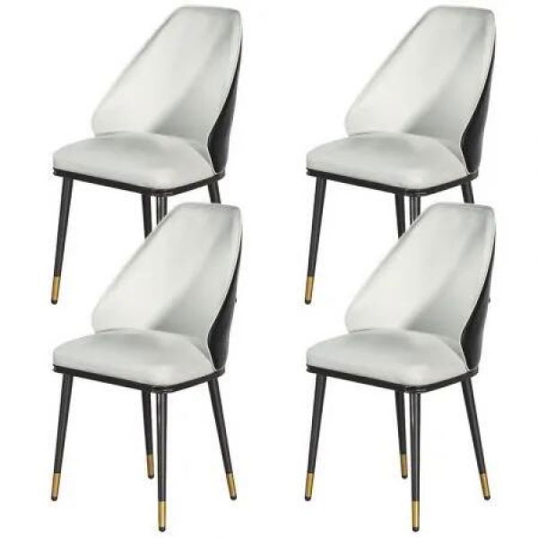 Artiss Dining Chairs Set of 4 Leather Seat Beige and Black