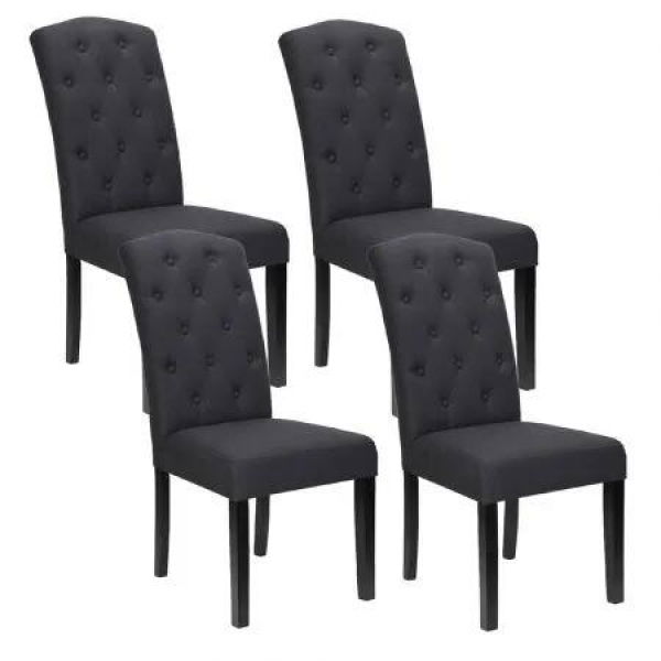 Artiss Dining Chairs Set of 4 Linen Parsons Chair Dark Grey