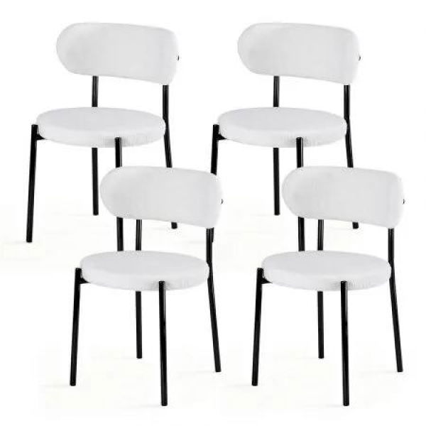 Artiss Dining Chairs Set of 4 Sherpa Boucle White