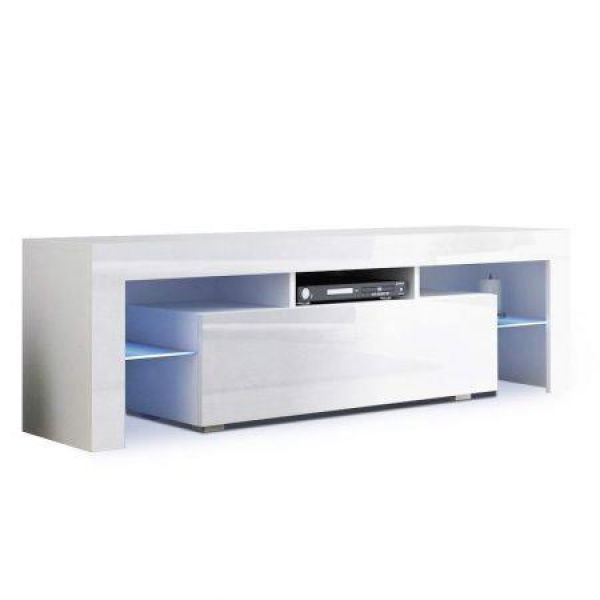 Artiss Entertainment Unit TV Cabinet LED 130cm White Elo