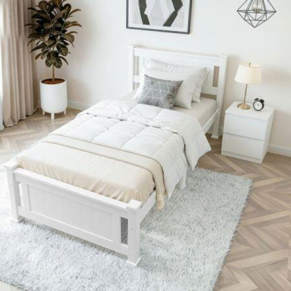 Artiss King Single Bed Frame and Bedside Table
