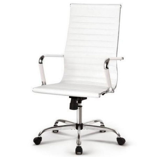 Artiss Office Chair Conference Chairs PU Leather High Back White