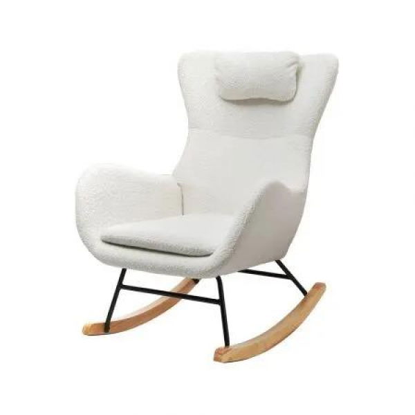 Artiss Rocking Chair Armchair Pillow Boucle White