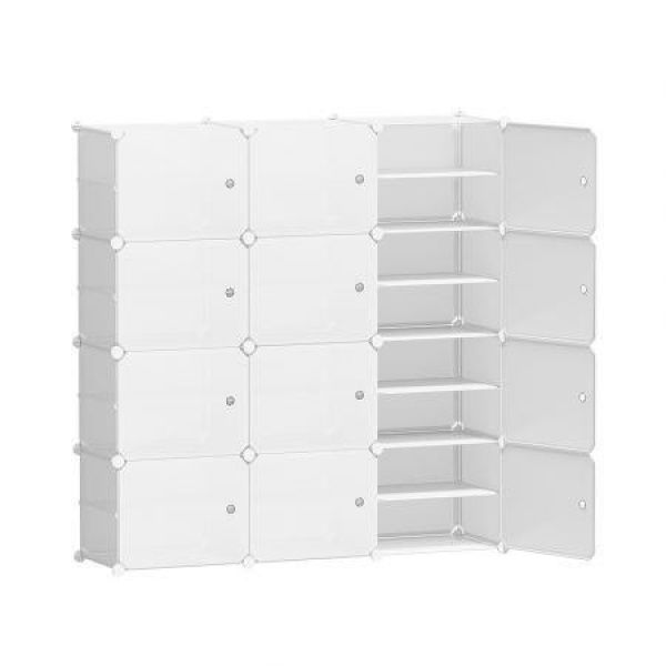 Artiss Shoe Box Rack DIY 12 Storage Cube Stackable White