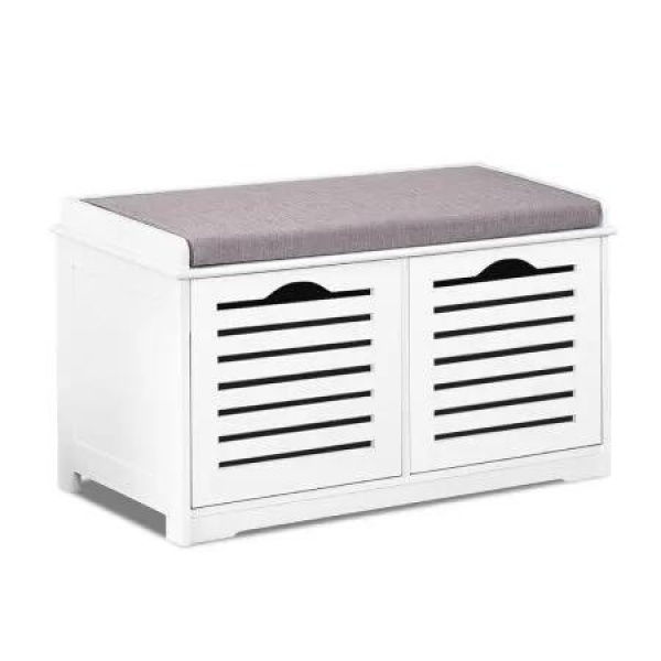 Artiss Shoe Cabinet Bench Storage Rack White Caye