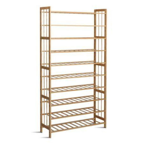 Artiss Shoe Rack Cabinet Bamboo 10-tier 50 Pairs