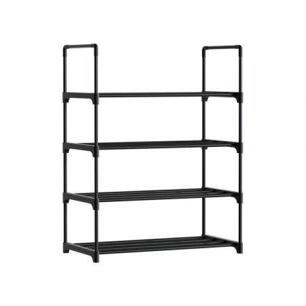 Artiss Shoe Rack Cabinet Stackable 4-tier 12 Pairs Black