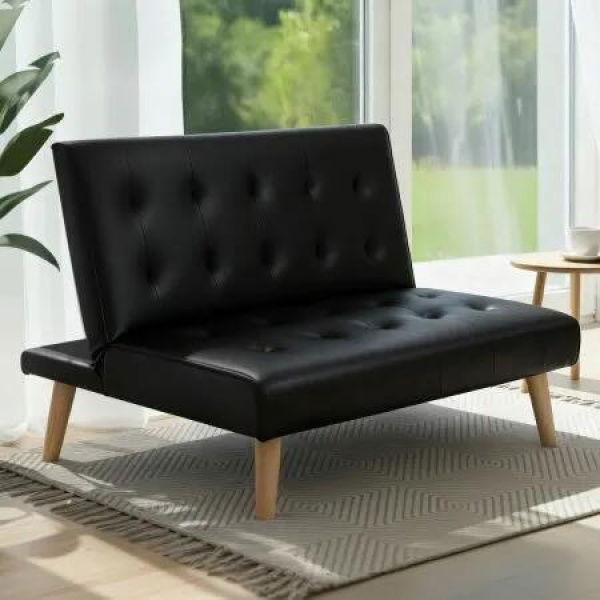 Artiss Sofa Bed Couch 1 Seater Lounge Fabric Black