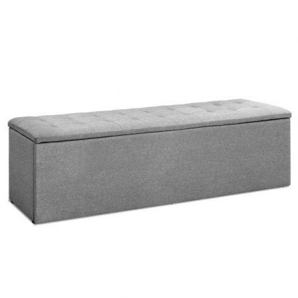 Artiss Storage Ottoman Blanket Box 140cm Linen Grey