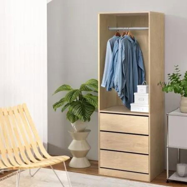 Artiss Wardrobe Clothes Closet Storage Organizer Pine