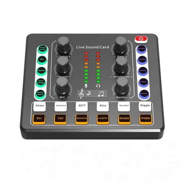 Audio Mixer,Audio Interface with DJ Mixer Live Sound Card Effects and Voice Changer, Podcast Equipment Bundle Stereo DJ Studio Streaming, Prefect for Live Streaming, Podcasting, Gaming