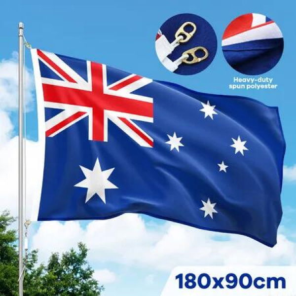 Australian Aussie Flag Australia Anzac Day OZ Outdoor 1800x900mm AU Olympics Banner Heavy Duty Spun Polyester Brass Hooks