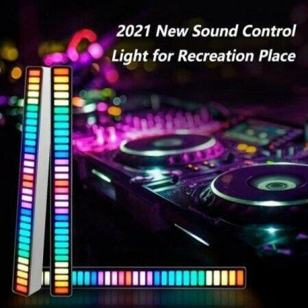 Auto Car Sound Control RGB Voice-Activated Music Rhythm Ambient Light With 32 LED 18 Colors Home Deaktop Pc Decoration Lamp