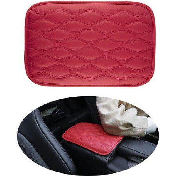 Auto Center Console Pad Universal Waterproof Car Armrest Seat Box Cover For Most Vehicles SUV Truck Car (Red)