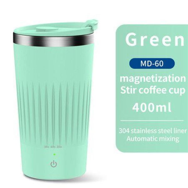 Auto Magnetic Coffee Cup With 3-Speed Mixing Function Stirring Mug With Wireless Mixing Strong Power For Coffee Mocha (Green)