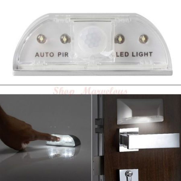 Auto PIR Keyhole IR Sensor 4-LED Lamp - Silver