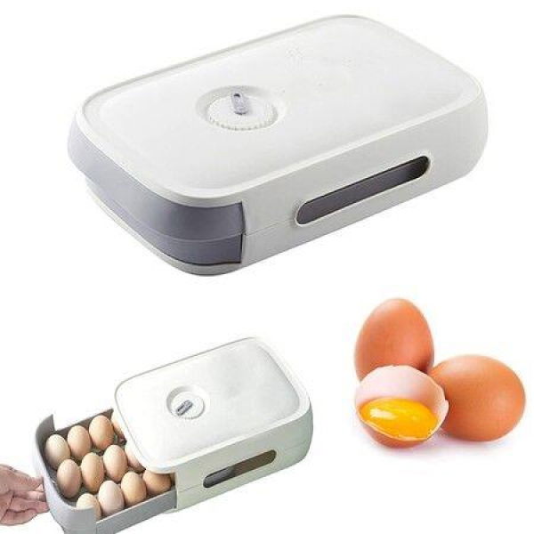 Auto Scrolling Egg Storage Holder Container For Refrigerator 1pc Fridge Bin Drawer