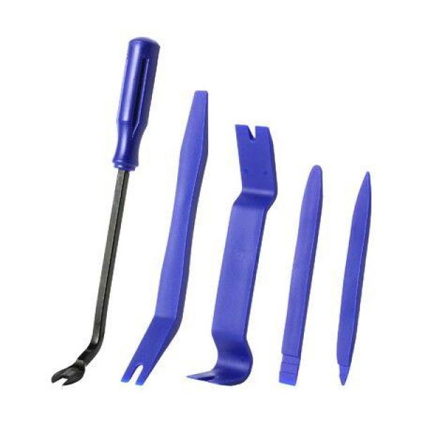 Auto Trim Removal Tool Kit Interior Door Panel Clip Fastener Removal Set For Vehicle Dash Radio Audio Installer 5 Pcs (Blue)