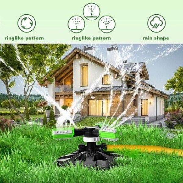 Automatic 360 Rotation Adjustable Large Area Patio Sprinkler System Oscillating Irrigation Sprinkler Easy Hose Connection