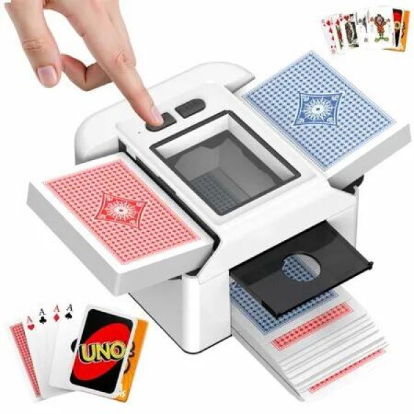 Automatic Card Shuffler for 2 Decks,Card Shuffler Machine with Dual Modes,Card Shuffler 1 Deck with 2000mAh Battery,MahJong Shuffler Cards