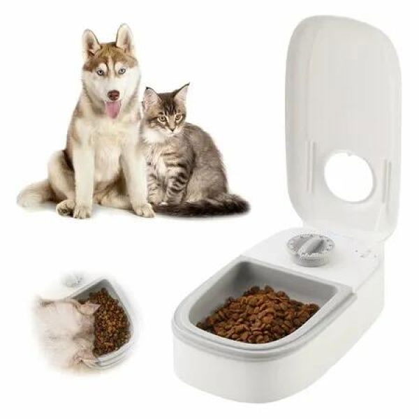 Automatic Cat Dog Feeder,350ml with 48H Timer,Timed Cat Feeding Station For Wet and Dry Food,For Small to Medium Sized Cats and Dogs