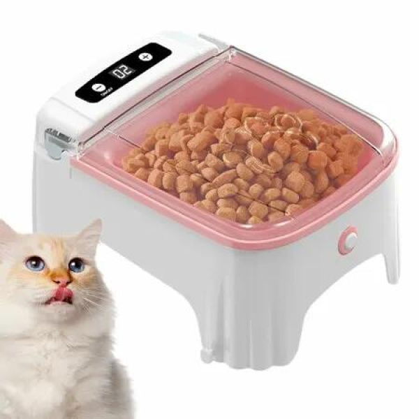 Automatic Cat Dog Food Dispenser 700ML Auto Timed Pet Dispenser Sensor Cat Feeder Dry Pet Bowl For Cat Dog Color Pink
