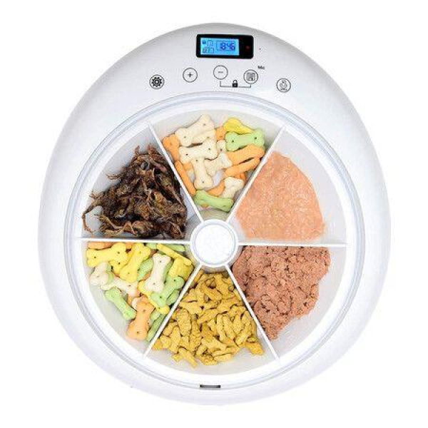 Automatic Dog Feeder 6 Meals Automatic Pet Feeder With Programmable Timer Dry And Wet Food Dispenser For Kitten Small Dog Voice Recording And Playback