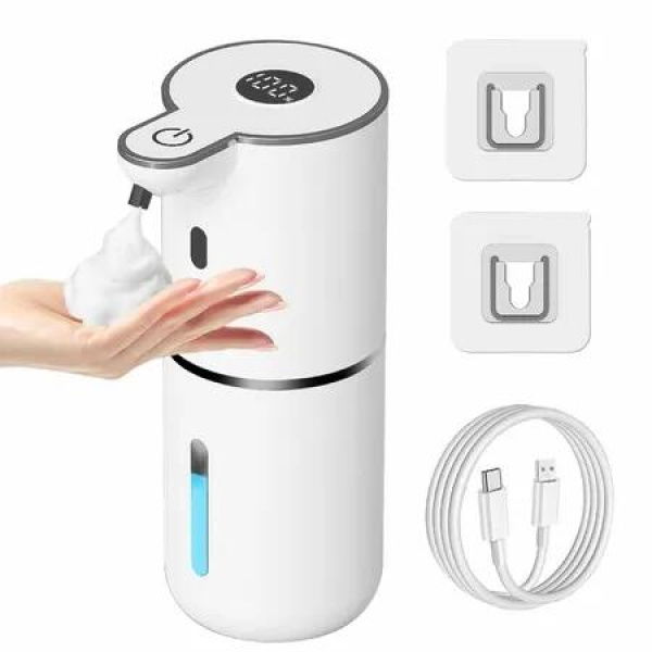 Automatic Foaming Soap Dispenser Touchless,USB Rechargeable Smart Hand Soap Dispenser,6-Level Adjustable,12.8oz/380mL