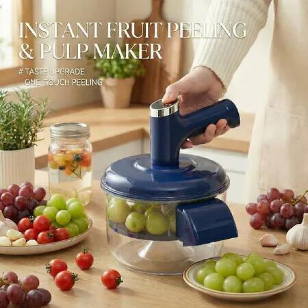 Automatic Fruit Peeler Machine Egg Beater For Home Kitchen,Camping and Travel,Suitable for Small Fruits,Berries,Tomatoes