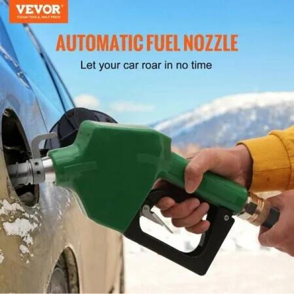 Automatic Fuel Nozzle, 3/4' NPT Inlet Thread & 15/16' Spout, 16 GPM Max Flow Rate, Auto Shut Off, Aluminum & PVC Gas Pump Handle with 360Â° Swivel for Gasoline Diesel Kerosene Biodiesel Refilling