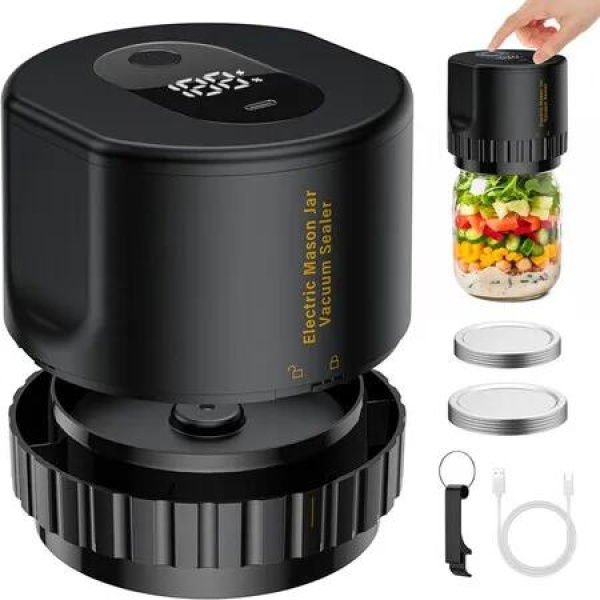 Automatic Jars Vacuum Sealer Canning Jars Mouth Regular Mason Lids Food Storage Fermentation 6.5cm 8.3cm Mason Jar Lids COLOR Black