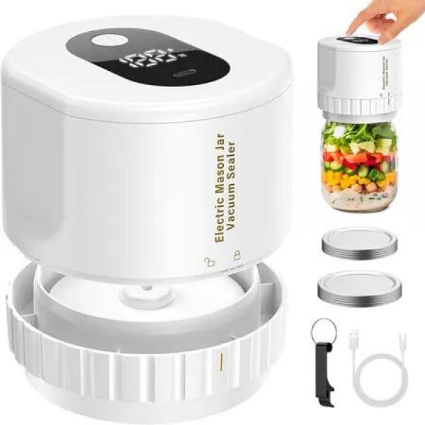 Automatic Jars Vacuum Sealer Canning Jars Mouth Regular Mason Lids Food Storage Fermentation 6.5cm 8.3cm Mason Jar Lids COLOR White