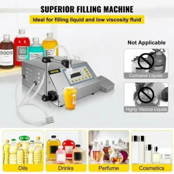 Automatic Liquid Filling Machine 5 to 3500ml Digital Liquid Filler Machine with One Nozzle Digital Control Liquid Filler for Low-vicious Liquid Water