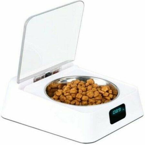 Automatic Pet Feeder With LCD Display Pet Food Dispenser Moisture-proof Smart Bowl For Pets Cats And Dogs (White).