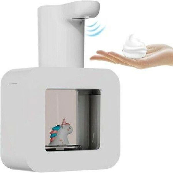 Automatic Soap Dispenser Unicorns Touchless Night Light Soap Dispenser 400ml Rechargeable For Kids Bathroom-White