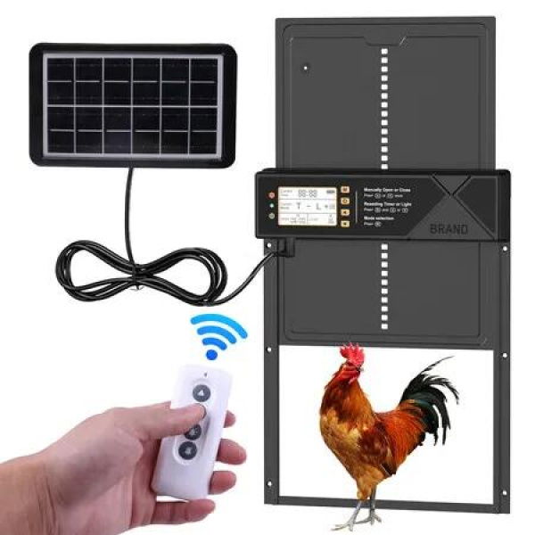 Automatic Solar Chicken Coop Door With Timer Lcd Screen Intelligent Chicken Duck Henhouse Door Opener Outdoor Farm Accessories