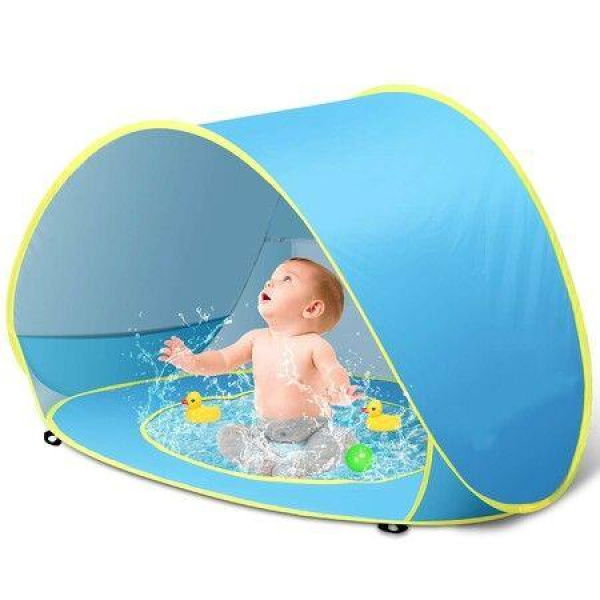 Baby Beach Tent Pool UV Protection Infant Sun Shelters Beach Shade Tent Col. Blue.