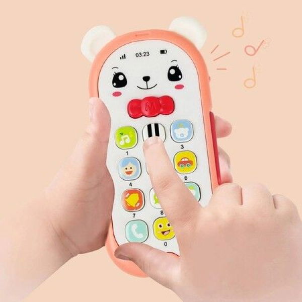 Baby Music And Light Phone Toy Telephone Early Educational Toys For Kids Teether Baby (Pink)