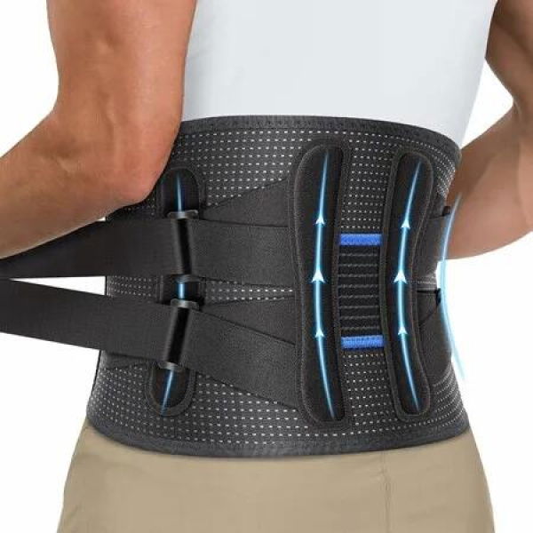 Back Brace Support for Women & Men - Provides Lumbar Support for Herniated Discs, Heavy Lifting - Breathable and Dual Adjustable-Medium