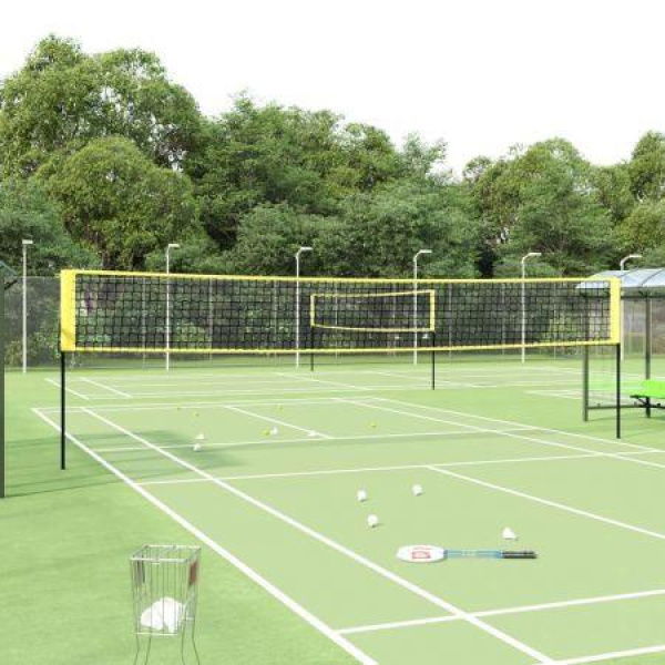 Badminton Net Yellow and Black 600x155 cm PE Fabric