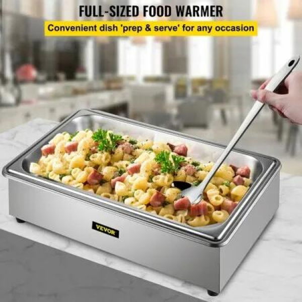 Bain Marie Buffet Steamer Commercial Food Warmer 1Pan 400W Stainless Steel