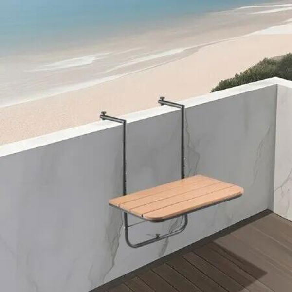 Balcony Hanging Table 595 x 400 mm Patio Railing Bar Table Adjusable