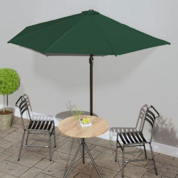 Balcony Parasol With Aluminium Pole Green 300x155 Cm Half