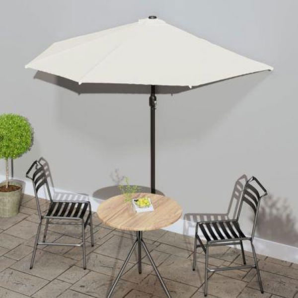 Balcony Parasol With Aluminium Pole Sand 270x144 Cm Half