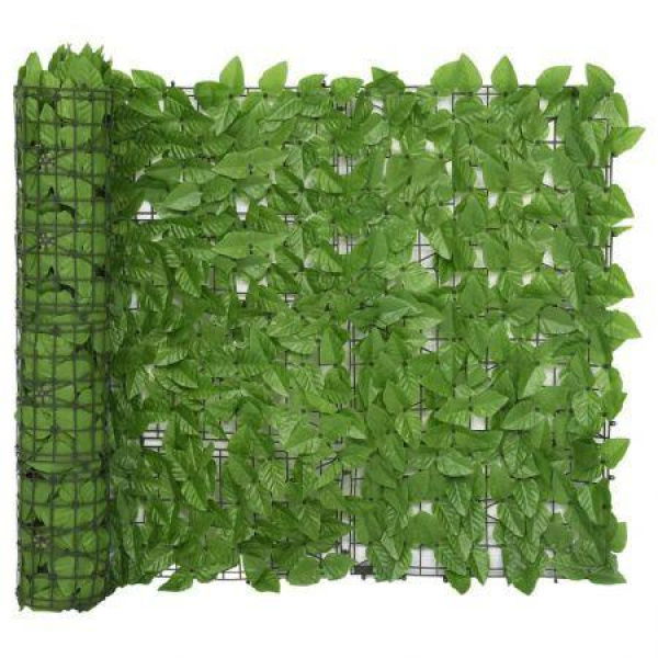 Balcony Screen With Green Leaves 300x100 Cm