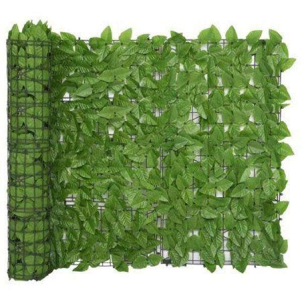 Balcony Screen With Green Leaves 400x100 Cm