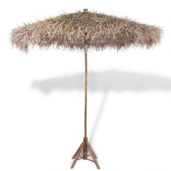 Bamboo Parasol With Banana Leaf Roof 210 Cm